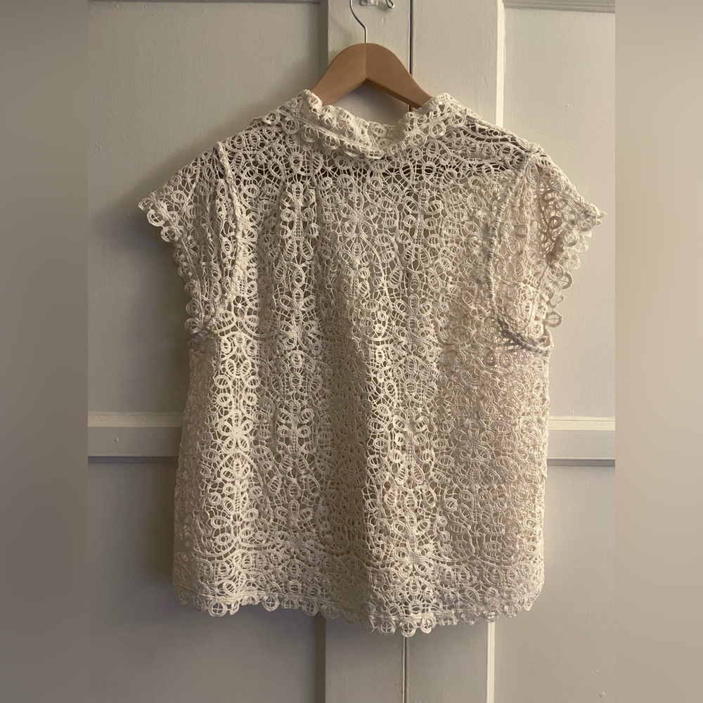 THE GREAT. The Lattice Top in Cream • NWT - Picture 10 of 10